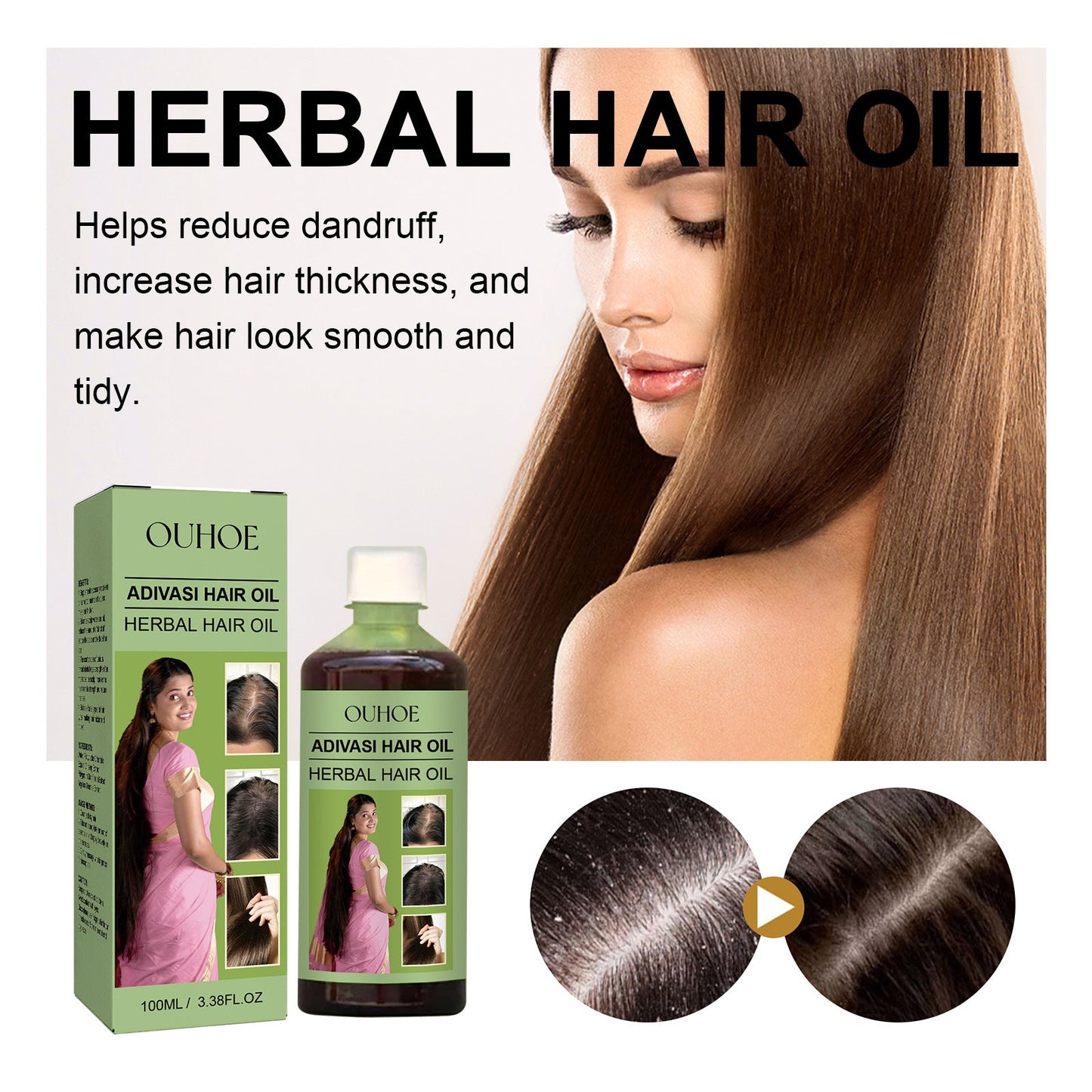 Botanical Thickening Hair Serum Firm Root Nourishment Gentle Scalp