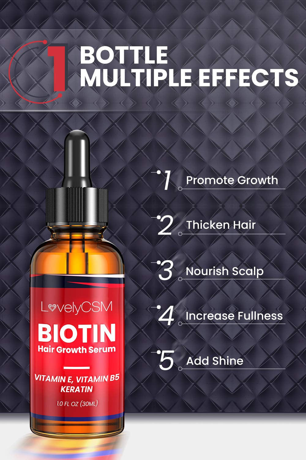 Hair Growth Tonic with Ginger Extract for Thinning Hair Biotin