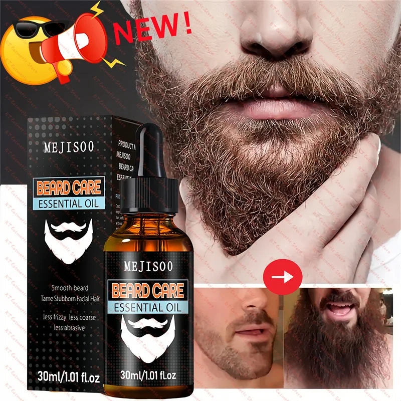Natural Beard Care Essential Oils Beard Growth Oil For Men Thicker Fuller Longer Smooth Shiny Beards Products Beauty Health 30ml
