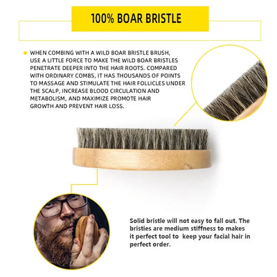Beard Suit for Men A Set of Grooming Kit Balm with Scissor Comb Brush Growth Daily Care Barbe
