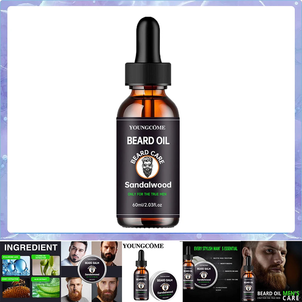 Growth Beard Care Oil Beard Cream Thicker More Full Thicken Hair For Men Grooming Treatment Clean Repair Moisturizing Travel Fac